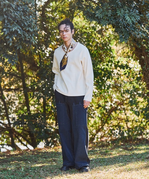 CASPER JOHN（キャスパージョン）の「Drill docking sweat pants/ドリルドッキングスウェットパンツ（スウェットパンツ・メンズ・ブラック/グレー・LARGE/MEDIUM/SMALL/X-SMALL）」の5枚目の写真