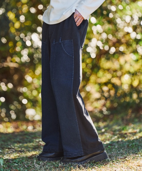 CASPER JOHN（キャスパージョン）の「Drill docking sweat pants/ドリルドッキングスウェットパンツ（スウェットパンツ・メンズ・ブラック/グレー・LARGE/MEDIUM/SMALL/X-SMALL）」の3枚目の写真