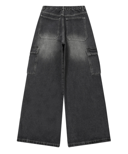 MUCENT（ムセント）の「カルレットワイドカーゴデニムパンツ (2カラー)（デニムパンツ・レディース・ネイビー/ブラック・S/M/L/XL/2XL）」の5枚目の写真