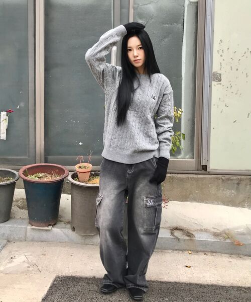MUCENT（ムセント）の「カルレットワイドカーゴデニムパンツ (2カラー)（デニムパンツ・レディース・ネイビー/ブラック・S/M/L/XL/2XL）」の20枚目の写真