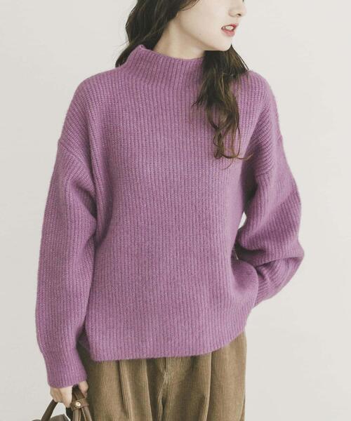 ITEMS URBANRESEARCH（アイテムズ アーバンリサーチ）の「フワフワボトルネックニット（ニット/セーター・レディース・チャコールグレー/ライトベージュ/イエロー系その他/パープル・FREE）」の3枚目の写真