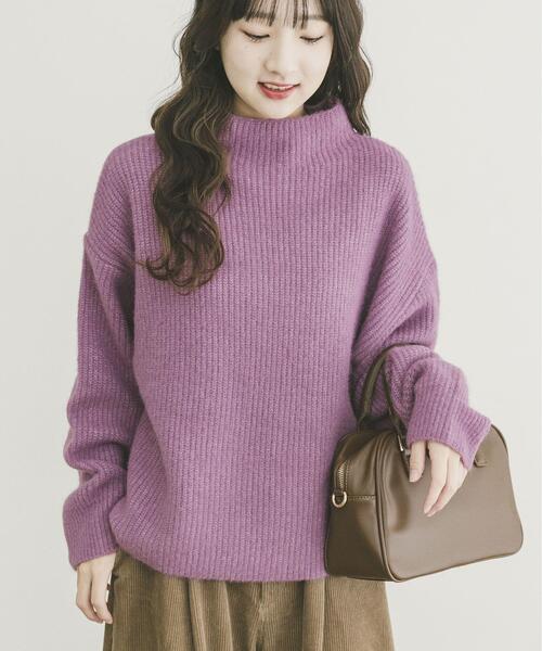 ITEMS URBANRESEARCH（アイテムズ アーバンリサーチ）の「フワフワボトルネックニット（ニット/セーター・レディース・チャコールグレー/ライトベージュ/イエロー系その他/パープル・FREE）」の20枚目の写真