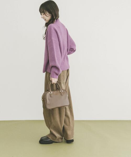 ITEMS URBANRESEARCH（アイテムズ アーバンリサーチ）の「フワフワボトルネックニット（ニット/セーター・レディース・チャコールグレー/ライトベージュ/イエロー系その他/パープル・FREE）」の7枚目の写真