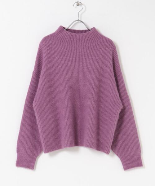 ITEMS URBANRESEARCH（アイテムズ アーバンリサーチ）の「フワフワボトルネックニット（ニット/セーター・レディース・チャコールグレー/ライトベージュ/イエロー系その他/パープル・FREE）」の8枚目の写真