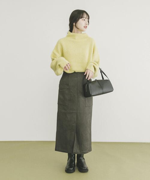 ITEMS URBANRESEARCH（アイテムズ アーバンリサーチ）の「フワフワボトルネックニット（ニット/セーター・レディース・チャコールグレー/ライトベージュ/イエロー系その他/パープル・FREE）」の12枚目の写真