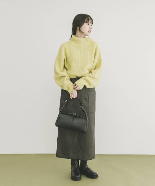 ITEMS URBANRESEARCH（アイテムズ アーバンリサーチ）の「フワフワボトルネックニット（ニット/セーター・レディース・チャコールグレー/ライトベージュ/イエロー系その他/パープル・FREE）」の13枚目の写真