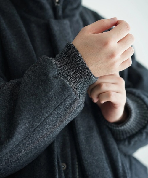 STILL BY HAND（スティルバイハンド）の「【STILL BY HAND】Padded wool blouson（ブルゾン・メンズ・ブラック/ダークグレー・46/48）」の5枚目の写真