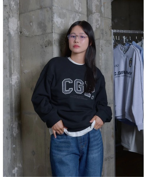 codegraphy（コードグラフィー）の「CGP Arch Logo Man-to-Man CBEBUTL330（スウェット・メンズ・バーガンディー/ネイビー/オートミール/ヘザーグレー/ブラック・SMALL/MEDIUM/LARGE）」の15枚目の写真