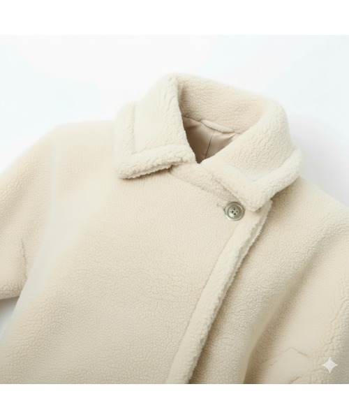 Day and Grade(デイアンドグレイド)の「【もこもこ暖か】ショート丈 ボア Pコート(ピーコート・レディース・アイボリー/ネイビー・MEDIUM/LARGE)」の18枚目の写真