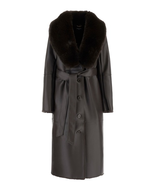 Guess（ゲス）の「MARCIANO ZOEY Faux Leather Coat ロングコート  （ムートンコート・レディース・ブラウン・38）」の10枚目の写真