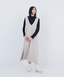コットンミラノリブニットワンピース