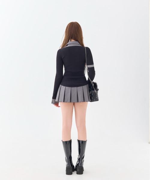 Uniform Pleated Mini Onepiece（ワンピース）｜andwang（アンドワン