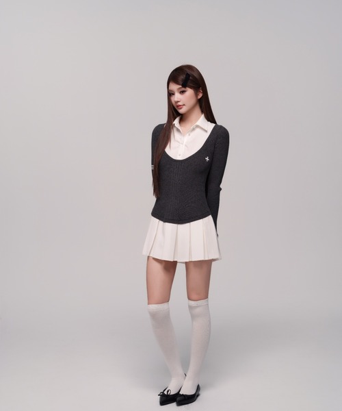 ワンピース andwang Shirt pleated mini onepiece DSC04556.jpg?v=1743468291