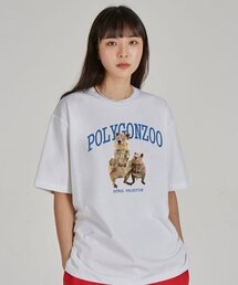 ポリゴン クオカ ラウンドネック 15番手 綿 半袖Tシャツ_ホワイト