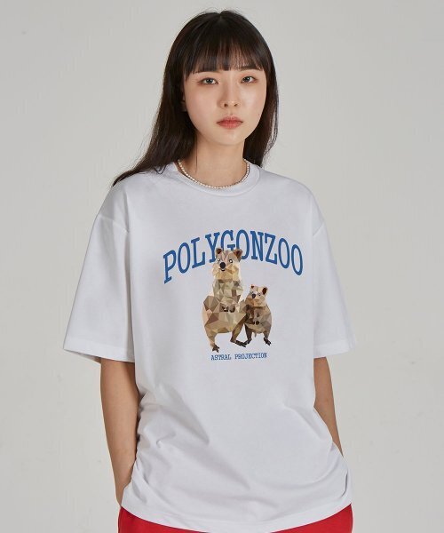 ASTRAL PROJECTION(アストラルプロジェクション)の「ポリゴン クオカ ラウンドネック 15番手 綿 半袖Tシャツ_ホワイト(Tシャツ/カットソー・レディース・その他・LARGE/X-LARGE)」の1枚目の写真