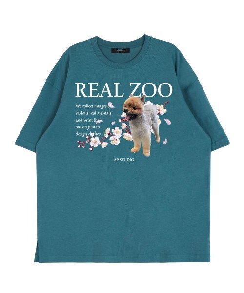ASTRAL PROJECTION(アストラルプロジェクション)の「リアルジュ フラワーポメ ラウンドネック 15番手 綿 半袖Tシャツ_ブルーグリーン(Tシャツ/カットソー・メンズ・その他・LARGE/X-LARGE)」の2枚目の写真