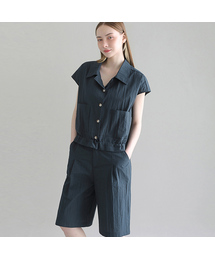 BLANCU（ブランユー）の「ボタンポイント2ピースセットアップ - ネイビー（ワンピース）」