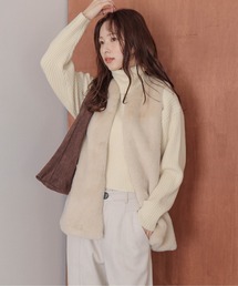 AMELY（エミリー）の「エコファー ロングベスト（ベスト・レディース）」