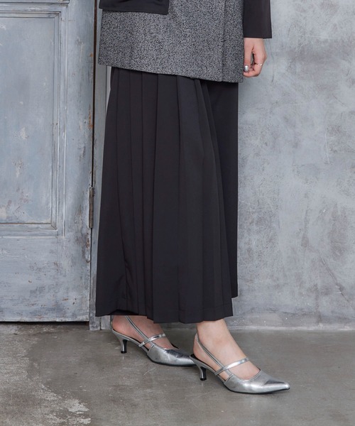 Cepica（セピカ）の「ハーフプリーツパンツ（スラックス・レディース・ブラック・FREE）」の2枚目の写真