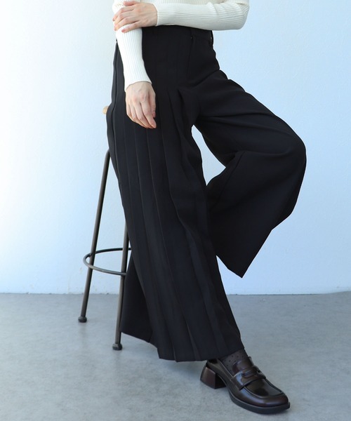 Cepica（セピカ）の「ハーフプリーツパンツ（スラックス・レディース・ブラック・FREE）」の9枚目の写真