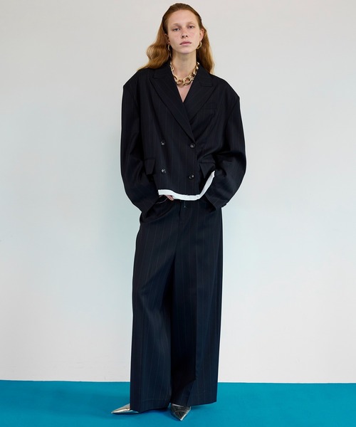 MAISON SPECIAL(メゾンスペシャル)の「Cut-Off Mid-Length Jacket/カットオフミドルジャケット(テーラードジャケット・レディース・ブラック/グレー・FREE)」の6枚目の写真