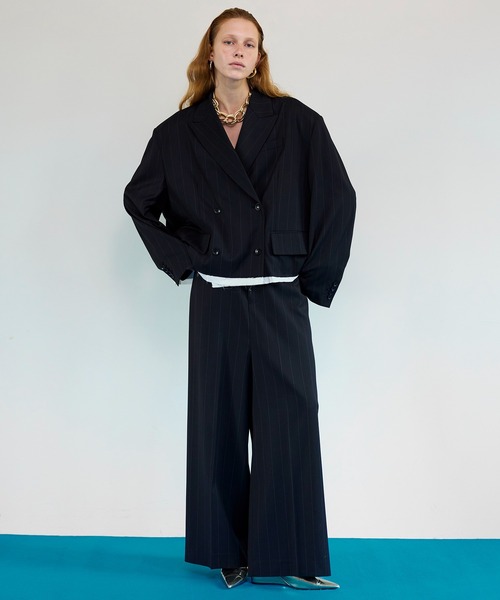 MAISON SPECIAL(メゾンスペシャル)の「Cut-Off Mid-Length Jacket/カットオフミドルジャケット(テーラードジャケット・レディース・ブラック/グレー・FREE)」の7枚目の写真