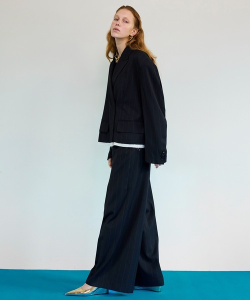 MAISON SPECIAL(メゾンスペシャル)の「Cut-Off Mid-Length Jacket/カットオフミドルジャケット(テーラードジャケット・レディース・ブラック/グレー・FREE)」の8枚目の写真