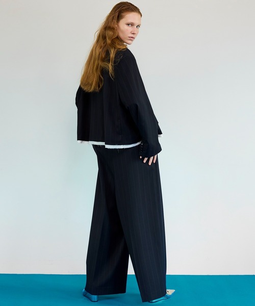 MAISON SPECIAL(メゾンスペシャル)の「Cut-Off Mid-Length Jacket/カットオフミドルジャケット(テーラードジャケット・レディース・ブラック/グレー・FREE)」の9枚目の写真