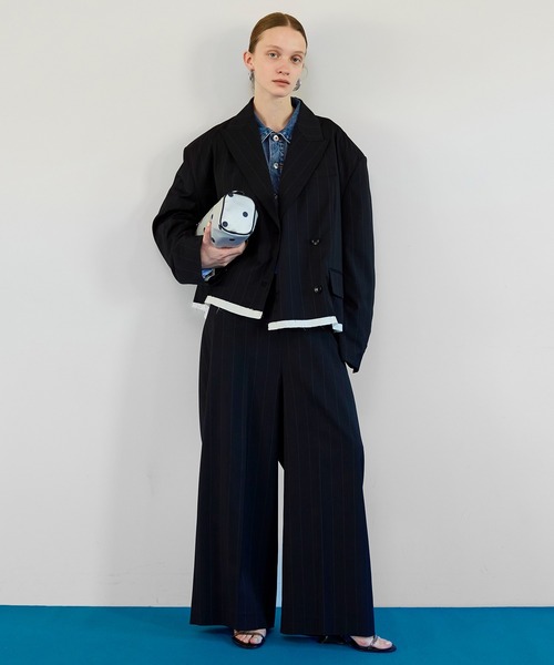 MAISON SPECIAL(メゾンスペシャル)の「Cut-Off Mid-Length Jacket/カットオフミドルジャケット(テーラードジャケット・レディース・ブラック/グレー・FREE)」の10枚目の写真