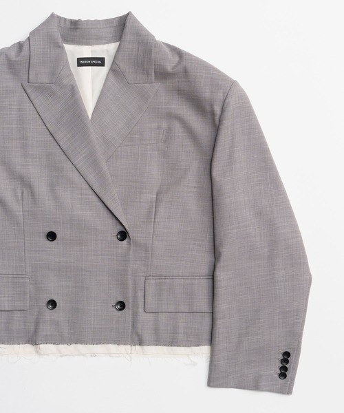 MAISON SPECIAL(メゾンスペシャル)の「Cut-Off Mid-Length Jacket/カットオフミドルジャケット(テーラードジャケット・レディース・ブラック/グレー・FREE)」の18枚目の写真