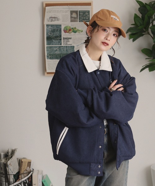 セール】ABETTOR 10ウェルコーデュロイ襟付中綿スタジャン（スタジャン