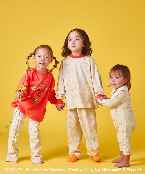 pairmanon（ペアマノン）の「【くまのプーさん】【リンクコーデ】【ベビー】総柄 襟付き ロンパース（ロンパース・キッズ・ピンク/ベージュ・70/80）」の8枚目の写真