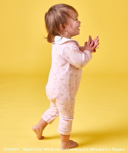 pairmanon（ペアマノン）の「【くまのプーさん】【リンクコーデ】【ベビー】総柄 襟付き ロンパース（ロンパース・キッズ・ピンク/ベージュ・70/80）」の9枚目の写真