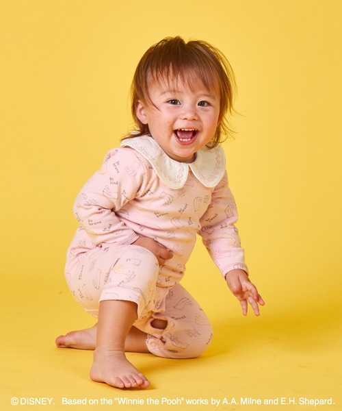 pairmanon（ペアマノン）の「【くまのプーさん】【リンクコーデ】【ベビー】総柄 襟付き ロンパース（ロンパース・キッズ・ピンク/ベージュ・70/80）」の11枚目の写真