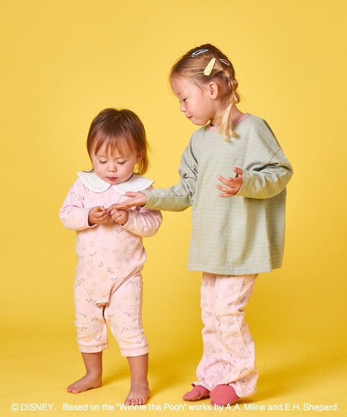 pairmanon（ペアマノン）の「【くまのプーさん】【リンクコーデ】【ベビー】総柄 襟付き ロンパース（ロンパース・キッズ・ピンク/ベージュ・70/80）」の15枚目の写真