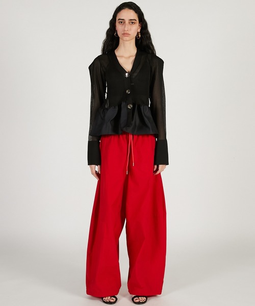 PRANK PROJECT（プランクプロジェクト）の「【2026Spring Pre-Order】ライトタフタトラックパンツ / Light Taffeta Track Pants（その他パンツ・レディース・ブラック/アイボリー/レッド・36/38）」の7枚目の写真