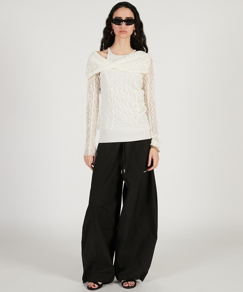 PRANK PROJECT（プランクプロジェクト）の「【2026Spring Pre-Order】ライトタフタトラックパンツ / Light Taffeta Track Pants（その他パンツ・レディース・ブラック/アイボリー/レッド・36/38）」の6枚目の写真