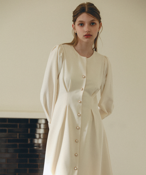 HYBERNAT(ハイバーナット)の「パールピンタックセレモニーワンピース_アイボリー(ワンピース・レディース・その他・SMALL/MEDIUM)」の2枚目の写真