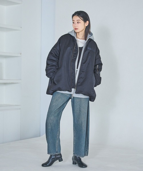 LAKOLE（ラコレ）の「中綿ボンバージャケット / 634974（ブルゾン・レディース・カーキ/ベージュ/ネイビー・FREE）」の15枚目の写真