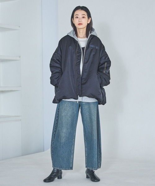 LAKOLE（ラコレ）の「中綿ボンバージャケット / 634974（ブルゾン・レディース・カーキ/ベージュ/ネイビー・FREE）」の16枚目の写真