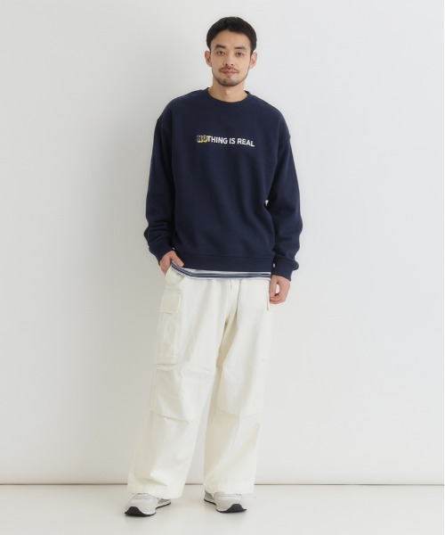 Right-on（ライトオン）の「【Refurbish】ワンポイントロゴ刺繍クルーネックプルオーバー (シンプル / 着回し抜群 / オールシーズン)（スウェット・メンズ・ネイビー/グレー/ブラック・M/L/S/XL）」の21枚目の写真