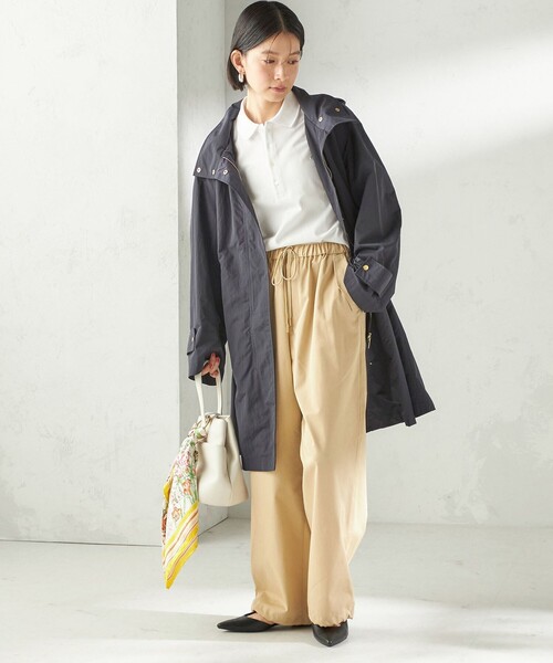 SHIPS(シップス)の「〈手洗い可 / 撥水加工 / UVカット〉 スタンドカラー フード コート(その他アウター・レディース・ライトグリーン/ネイビー・ONE SIZE)」の9枚目の写真