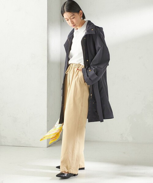 SHIPS(シップス)の「〈手洗い可 / 撥水加工 / UVカット〉 スタンドカラー フード コート(その他アウター・レディース・ライトグリーン/ネイビー・ONE SIZE)」の10枚目の写真