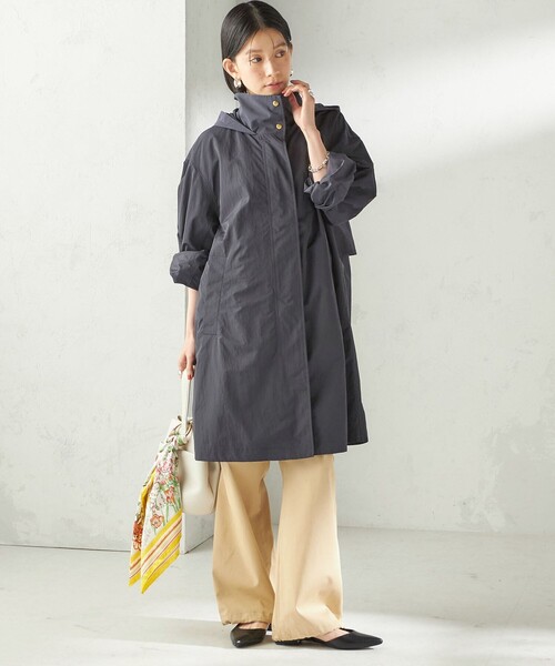 SHIPS(シップス)の「〈手洗い可 / 撥水加工 / UVカット〉 スタンドカラー フード コート(その他アウター・レディース・ライトグリーン/ネイビー・ONE SIZE)」の16枚目の写真