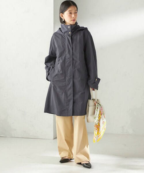 SHIPS(シップス)の「〈手洗い可 / 撥水加工 / UVカット〉 スタンドカラー フード コート(その他アウター・レディース・ライトグリーン/ネイビー・ONE SIZE)」の18枚目の写真
