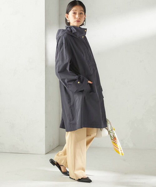 SHIPS(シップス)の「〈手洗い可 / 撥水加工 / UVカット〉 スタンドカラー フード コート(その他アウター・レディース・ライトグリーン/ネイビー・ONE SIZE)」の19枚目の写真