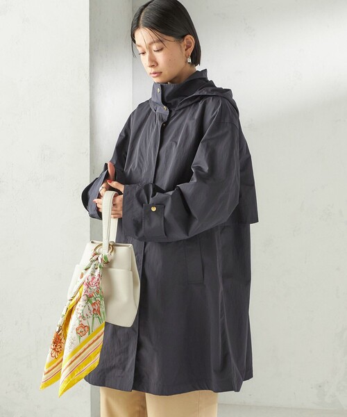 SHIPS(シップス)の「〈手洗い可 / 撥水加工 / UVカット〉 スタンドカラー フード コート(その他アウター・レディース・ライトグリーン/ネイビー・ONE SIZE)」の22枚目の写真