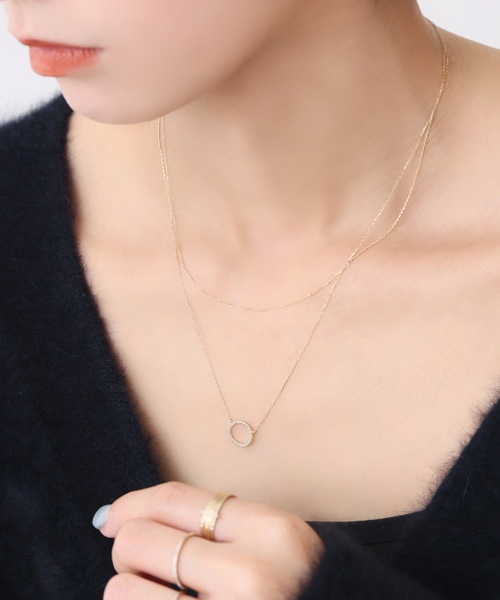Lilas サークルダイヤネックレス　K10 サークルダイヤネックレス K10（ネックレス）｜Lilas（リラ）の