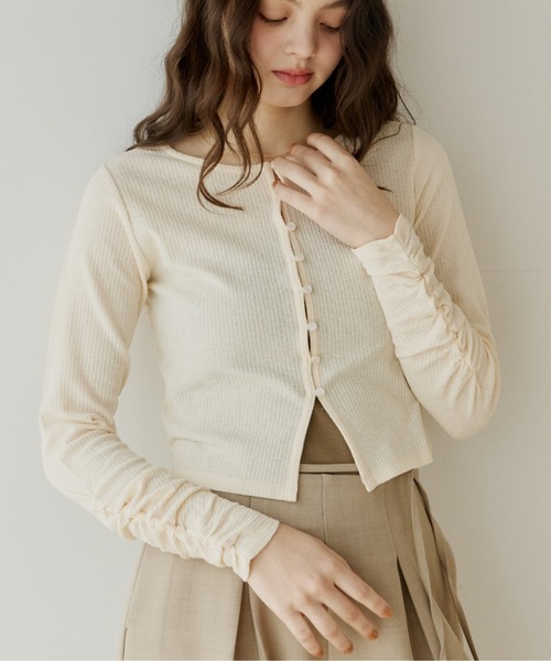 【LoungedressGALLARDAGALANTE】ノーカラー長袖カーディガン レディスカーディガン(長袖)[住商モンブラン製品] 56-021～038｜THS