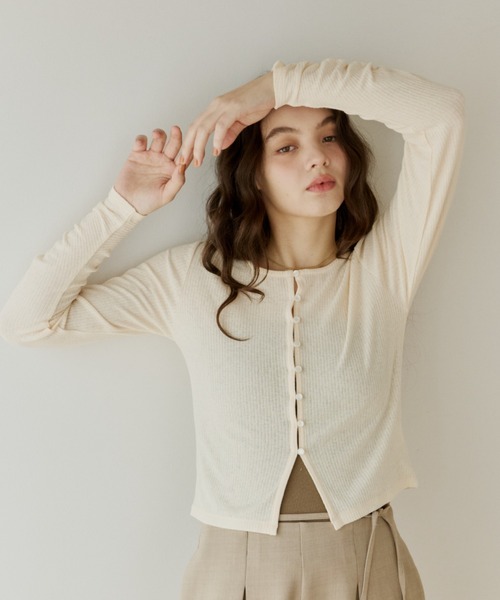 OLUN(オルン)の「sheer cardigan/シアーカーディガン(カーディガン/ボレロ・レディース・アイボリー/ベージュ・FREE)」の16枚目の写真